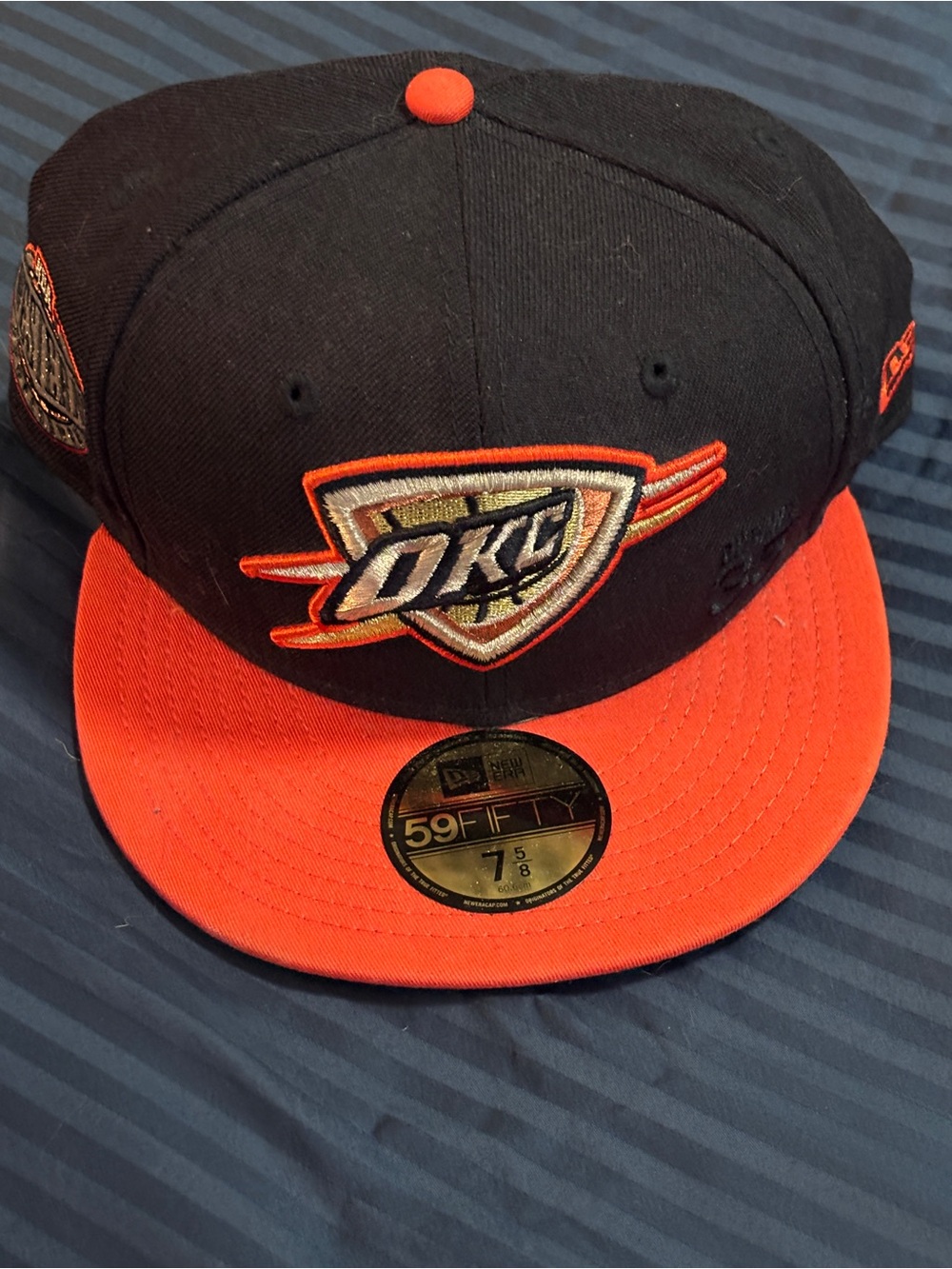 New Era OKC Thunder Black and Orange 59FIFTY Fitted Hat 7 5/8”